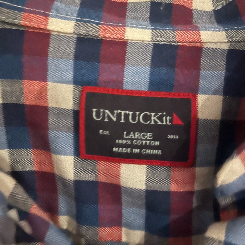 Untuckit Button-Down With Red/White/Blue Checkere… - image 2